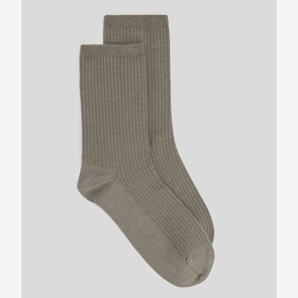 Eileen Fisher Cotton Waffle Crew Sock