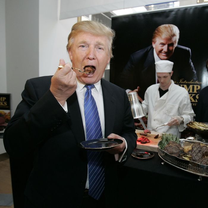 Donald Trump holds press conference at The Sharper Image Sto
