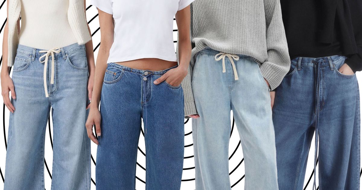 Jeans fashion with drawstrings