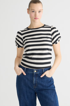 J.Crew Vintage Jersey Puff-Sleeve T-shirt in Stripe