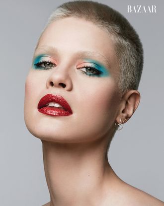 Model Kris Gottschalk in Carine Roitfeld's latest <i>Harper's Bazaar</i> spread.