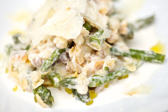 Fregula With Asparagus, Almond, Meyer Lemon
A16, San Francisco
2355 Chestnut Street
415.771.2216; $10/$18
Newly installed chef David Taylor is doing a delicious spring preparation of fregula — the toasted pearl pasta that he imports from Puglia is the only pasta on his menu that's not made in-house. The dish includes a light creamy sauce of pecorino and mascarpone, and is brightened by the addition of Meyer lemon zest. Crunchy almonds contrast beautifully with the tender, equally nutty fregula.