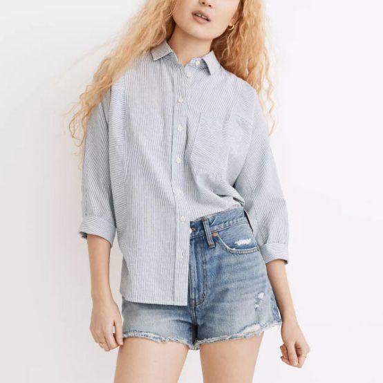 Madewell Relaxed Denim Shorts in Renfield Wash: Destructed Edition