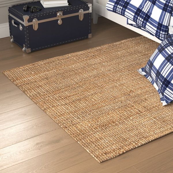 Beachcrest Home Erroll Solid Color Jute and Sisal Rug - 5' x 8'