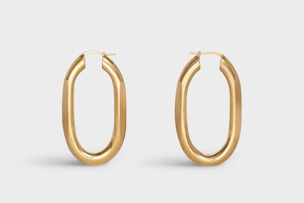 Celine Chaine Triomphe Large Hoops in Brass