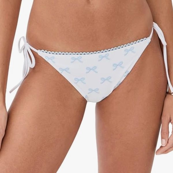 Solid & Striped Iris Embroidered Bikini Bottom Blue Bows