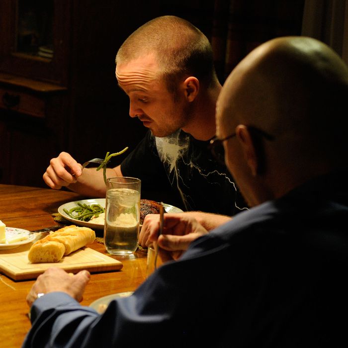 Skyler White (Anna Gunn), Jesse Pinkman (Aaron Paul) and Walter White (Bryan Cranston) -Breaking Bad_Season 5, Episode 6_