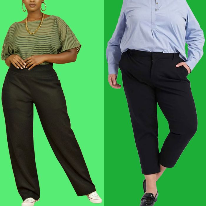 Women's Career Pants Office Work Business Trousers Slacks Straight Leg Plus Size