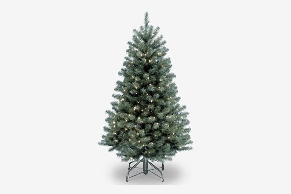 National Tree Company 4.5’ North Valley Blue Spruce Artificial Christmas Tree with Clear Lights with Stand