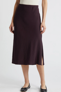 Madewell Crinkled Satin Slip Skirt