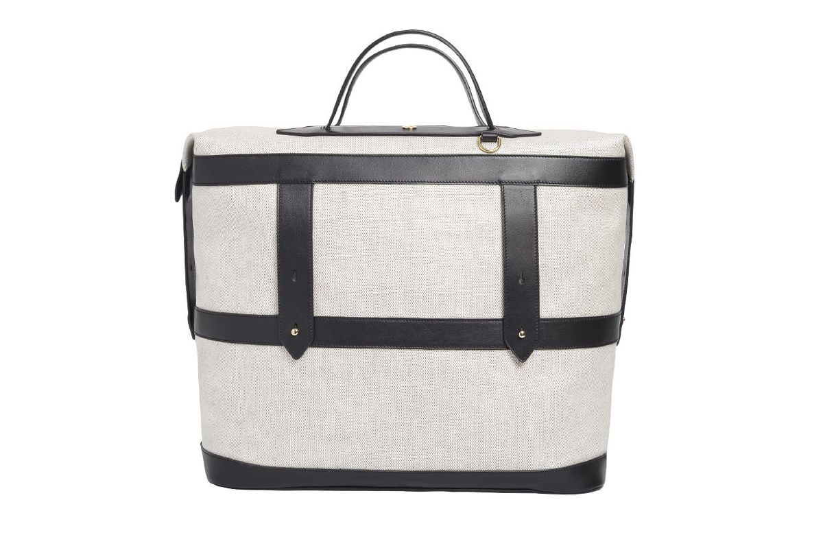 WEEN CHARM Canvas Overnight Bag Travel Duffel Leather Trim Travel Tote Duffel Shoulder Handbag Weekend Bag