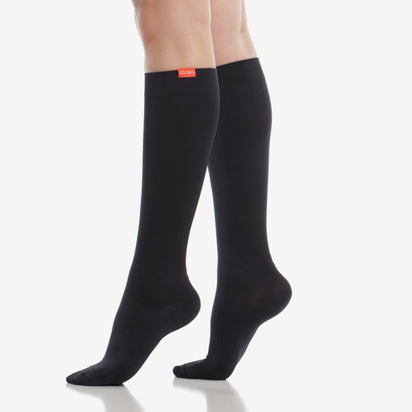 Vim & Vigr Women's Solid Black Moisture-Wick Nylon Compression Socks