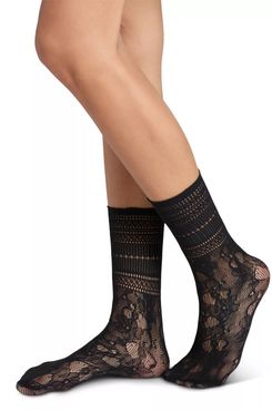 Stems Peony Lace Crew Socks
