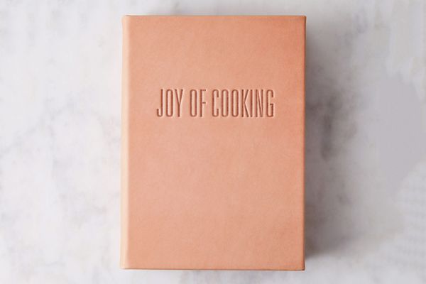 Graphic image with leather cover Joy of Cooking