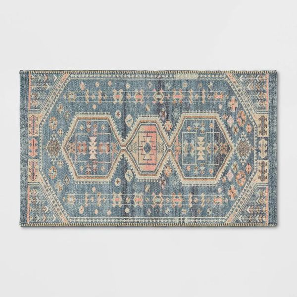 Threshold Washable Persian Style Medallion Accent Rug - Blue, 2'3