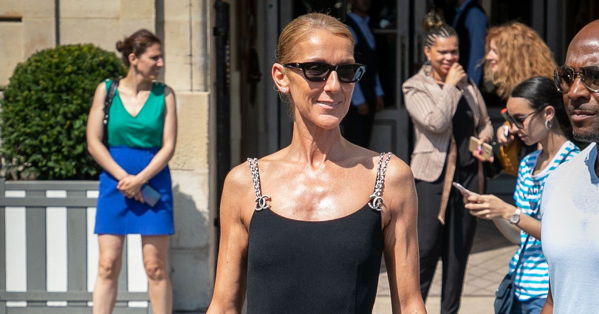 Céline Dion Wears Chanel Catsuit In Paris