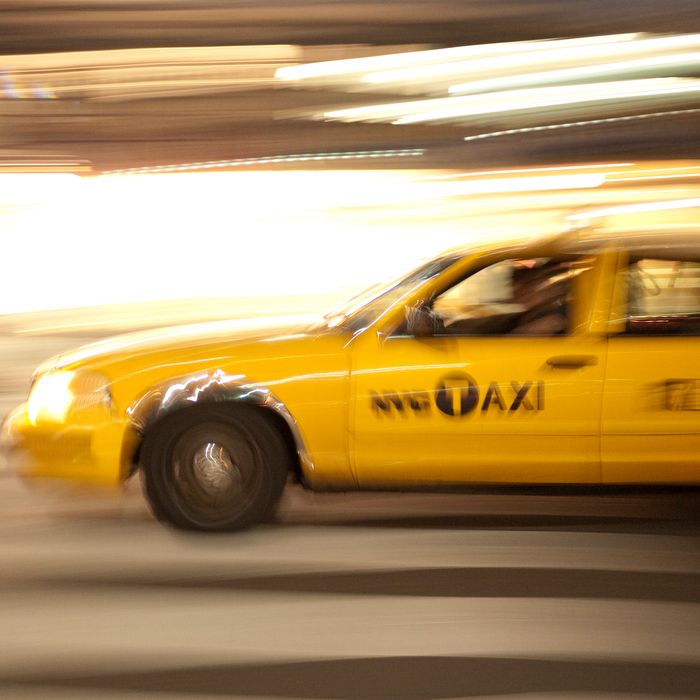 Yellow Taxi cab, Manhattan, New York City, USA.