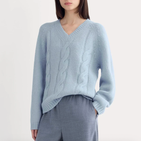 Everlane Cloud Cable V-Neck Sweater