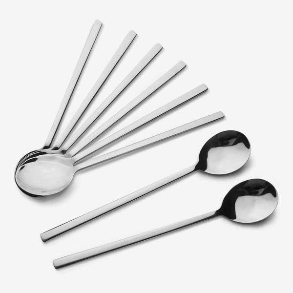Korean Stainless Steel Soup Spoons, 8 Pieces
