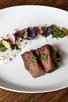 pickled mustard greens, serrano, sauce gribiche, marble potatoes