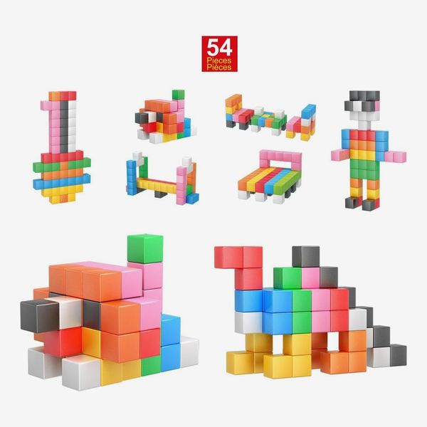 PicassoTiles Magnet Cube Building Blocks, 1.2” - 54 Pieces