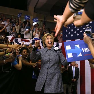 Hillary Clinton Campaigns In Illinois And North Carolina