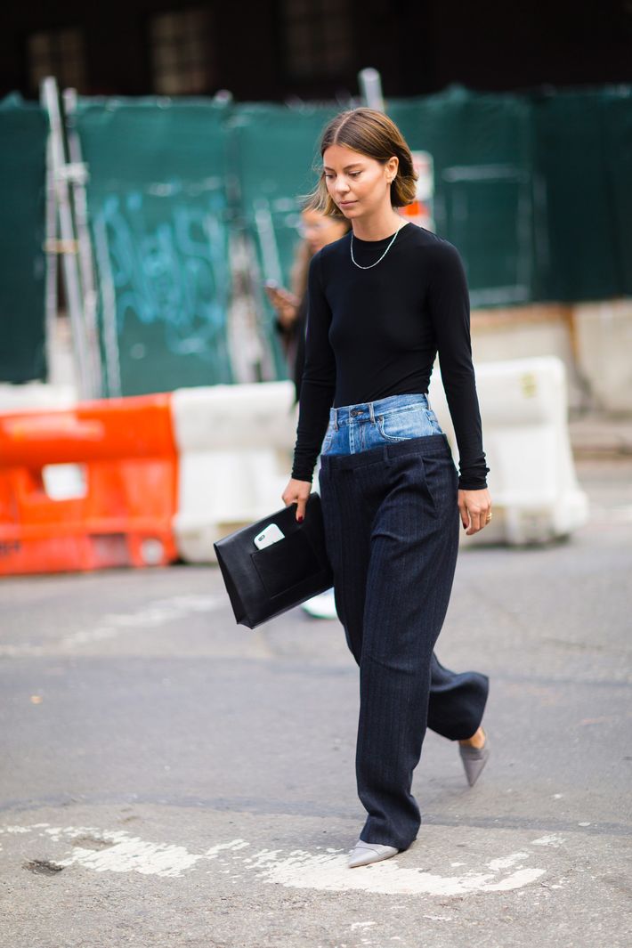 The best petite work pants: abercrombie tailored wide leg trouser