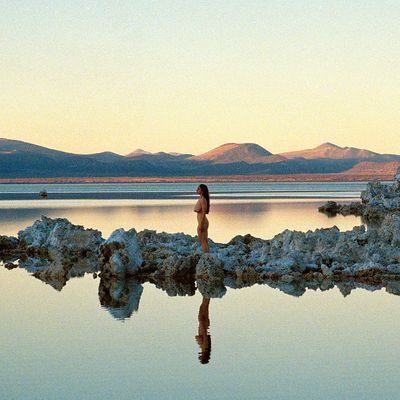 Musician Jessica Tonder, photographed at Mono Lake in California.