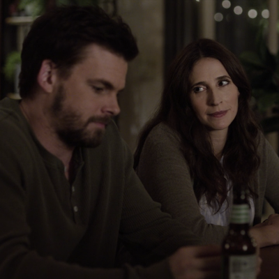 Tommy Dewey as Alex, Michaela Watkins as Valerie.