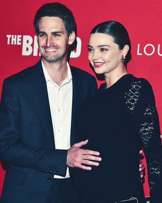 Evan Spiegel and Miranda Kerr.