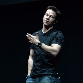 Actor Mark Wahlberg speaks onstage during CinemaCon 2014 Off and Running: Opening Night Studio Presentation from Paramount Pictures at Caesars Palace during CinemaCon 2014 on March 24, 2014 in Las Vegas, Nevada. 