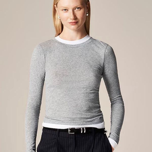 J.Crew Feather Jersey Layered T-Shirt