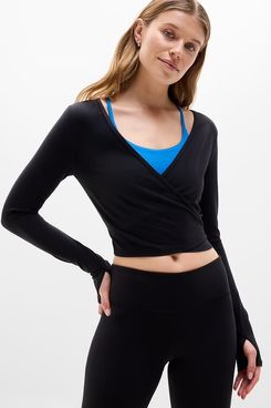 Athleta Transcend Wrap Crop Top