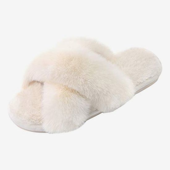 Girls Slippers Hard Sole Winter Kids Warm Mules Slipper Indoor Faux Fur Shoes SZ
