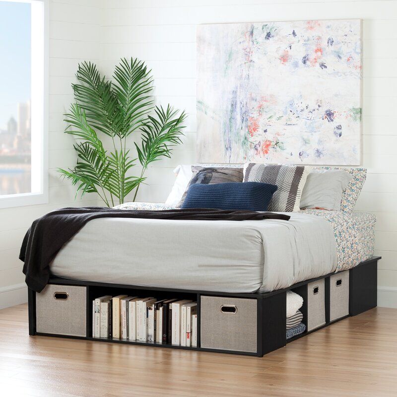 Modern Platform Beds With Storage, Queen Platform Bed With Drawers Black