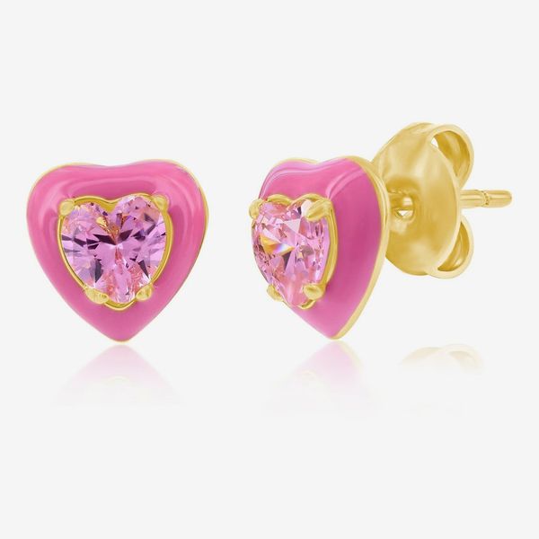 Donatello Gian gold -colored pink earrings