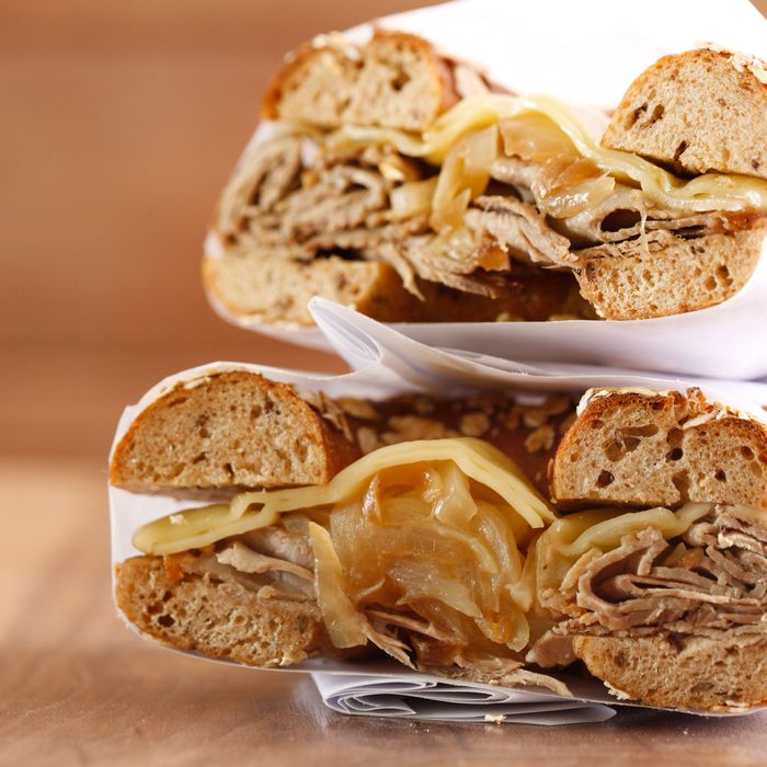 Housemade roast beef, au jus, sautéed onions, and Swiss cheese.