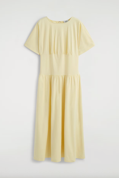 Cos Waisted Cotton Midi Dress