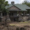 A damaged Camp Mystic building seen days after the flood