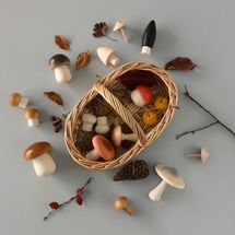 Merci Milo Wooden Mushroom Basket Set