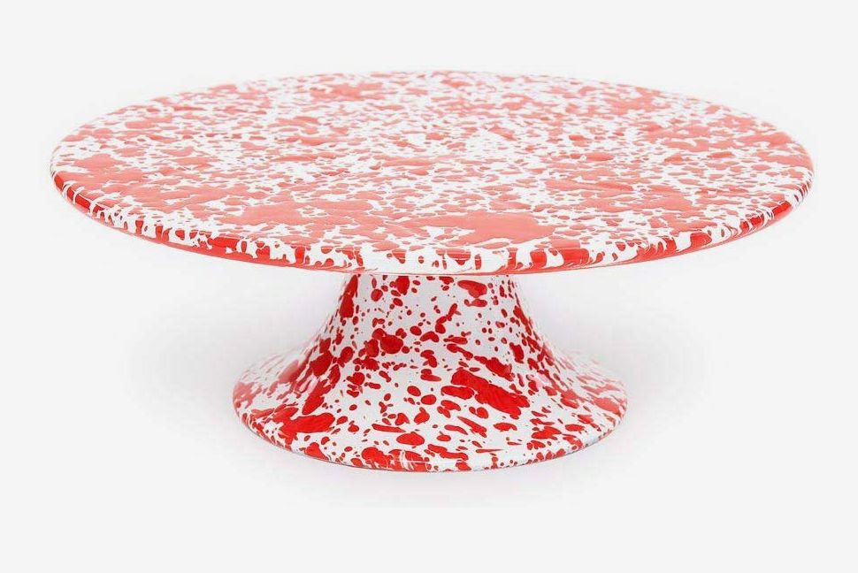 Crow Canyon Enamelware Square Brownie - Cornbread Pan Red Marble Splatter