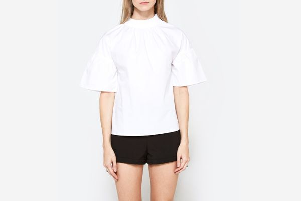 Cotton Poplin Top in White P.A.R.O.S.H Tops Save 35% Womens Tops P.A.R.O.S.H 