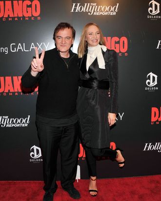 Quentin Tarantino and Uma Thurman attends a screening of 