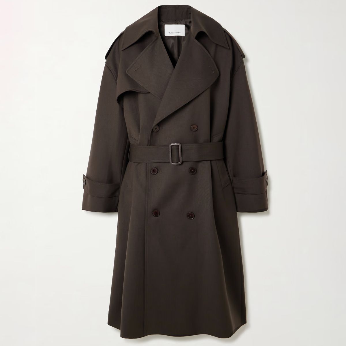 THE FRANKIE SHOP Dursey Double-breasted Belted Woven Trench Coat