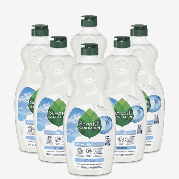 Seventh Generation Free and Clear Dish Liquid, 19 Ounces - 6 Pack