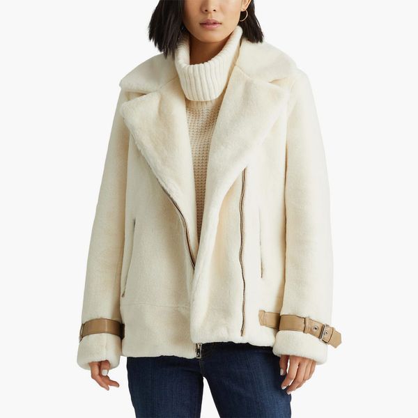 Lauren Ralph Lauren Asymmetric Faux Fur Moto Coat