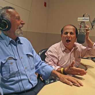 Tom and Ray Magliozzi of Car Talk, shot at WBUR offices after their taped show.