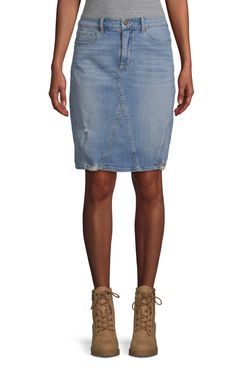 Scoop Denim Pencil Skirt Medium Wash