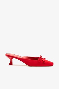 Larroudé x Parke Mule - Cherry Satin