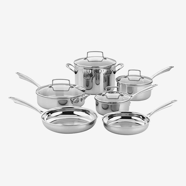 Cuisinart TPS-10 10 Piece Tri-ply Stainless Steel Cookware Set